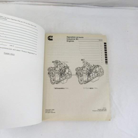 Cummins Operation and Maintenance Manual Industrial B3.9 B4.5 B5.9 Series Engine - Picture 4 of 8